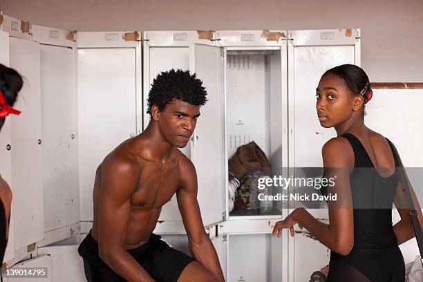 cuban national dance school - young boys changing in locker room imagens e fotografias de stock