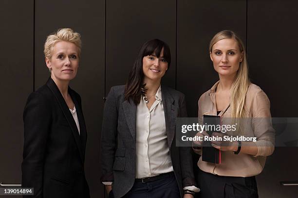 portrait of 3 business women - three people portrait stock pictures, royalty-free photos & images