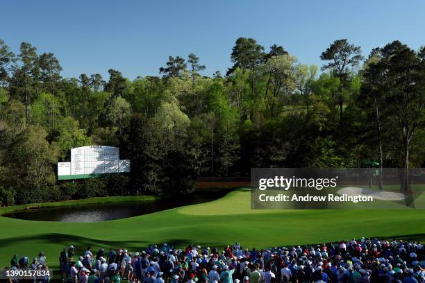 General view of the 11th green during the first round of the Masters at Augusta National Golf Club on April 07, 2022 in Augusta, Georgia.