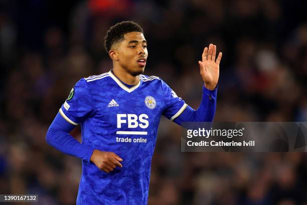 Wesley Fofana of Leicester City during the UEFA Conference League Quarter Final Leg One match between Leicester City and PSV Eindhoven at on April...