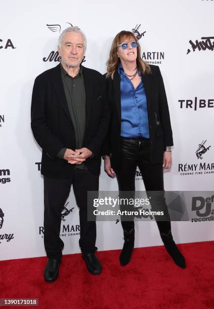 Robert De Niro and Jane Rosenthal attend the world premiere of "Mixtape" at United Palace Theater on April 07, 2022 in New York City.