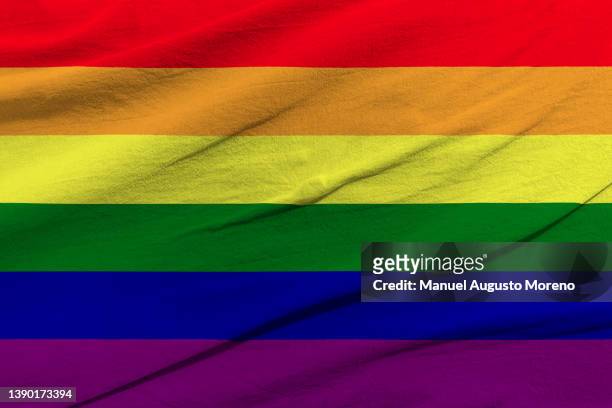 lgbt flag (rainbow flag) - marriage equality stock-fotos und bilder