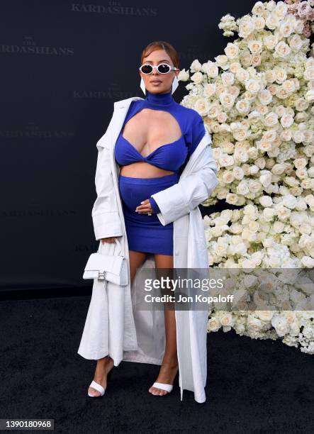 Yris Palmer attends the Los Angeles premiere of Hulu's new show "The Kardashians" at Goya Studios on April 07, 2022 in Los Angeles, California.