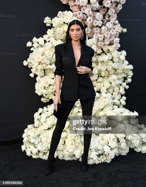 Nicole Williams-English attends the Los Angeles premiere of Hulu's new show "The Kardashians" at Goya Studios on April 07, 2022 in Los Angeles,...