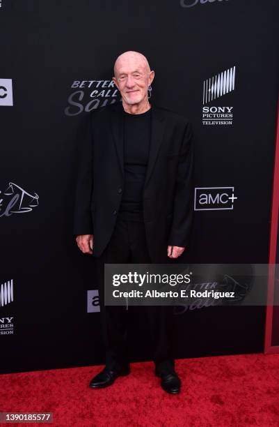 Jonathan Banks attends the premiere of the sixth and final season of AMC's "Better Call Saul" at Hollywood Legion Theater on April 07, 2022 in Los...