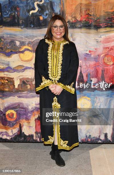 Rachael Ray attends Sonya Sklaroff's A Love Letter To New York City: Solo Exhibition and Book Release at The Algonquin Hotel on April 07, 2022 in New...