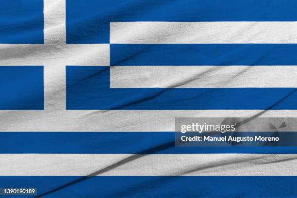 flag of greece - greek flag stockfoto's en -beelden