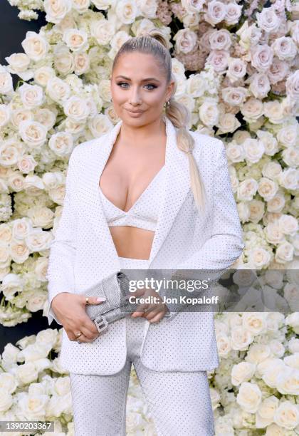 Saffron Barker attends the Los Angeles premiere of Hulu's new show "The Kardashians" at Goya Studios on April 07, 2022 in Los Angeles, California.