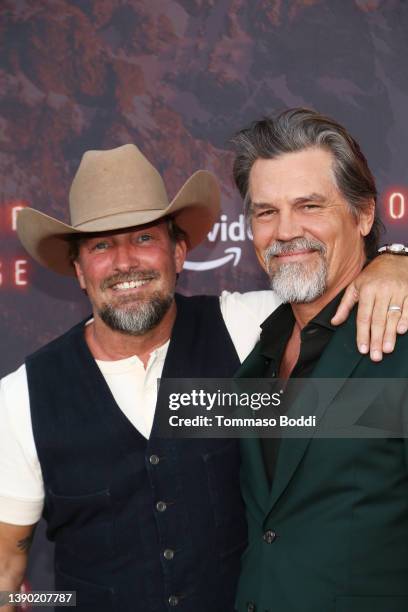 Josh Brolin and Brian Bowen Smith attend the Los Angeles premiere of Prime Video's Western "Outer Range" at Harmony Gold on April 07, 2022 in Los...