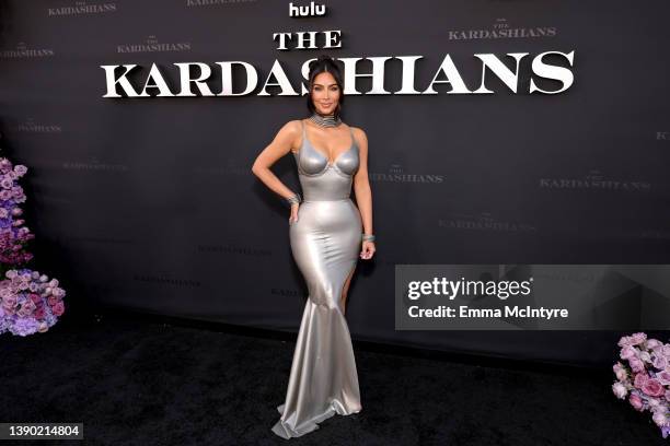 Kim Kardashian attends the Los Angeles premiere of Hulu's new show "The Kardashians" at Goya Studios on April 07, 2022 in Los Angeles, California.