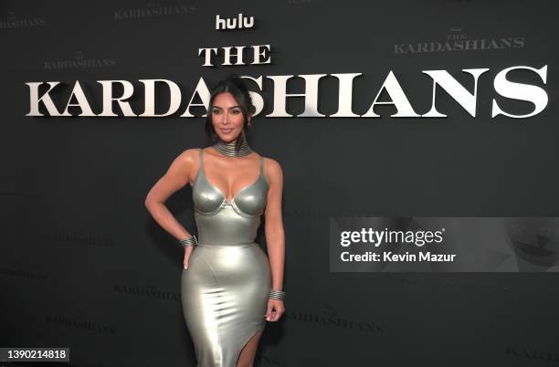 Kim Kardashian attends the Los Angeles premiere of Hulu's new show "The Kardashians" at Goya Studios on April 07, 2022 in Los Angeles, California.