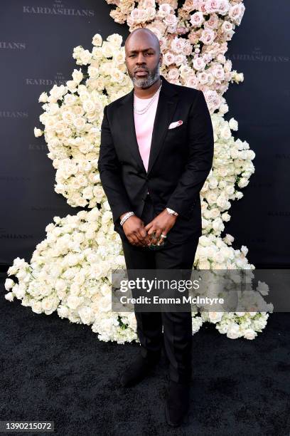 Corey Gamble attends the Los Angeles premiere of Hulu's new show "The Kardashians" at Goya Studios on April 07, 2022 in Los Angeles, California.