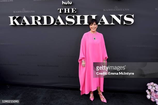 Kris Jenner attends the Los Angeles premiere of Hulu's new show "The Kardashians" at Goya Studios on April 07, 2022 in Los Angeles, California.