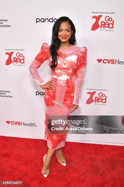 Christina Milian attends the American Heart Association celebration for the 20th anniversary of the Red Dress Collection music experience at Avalon...