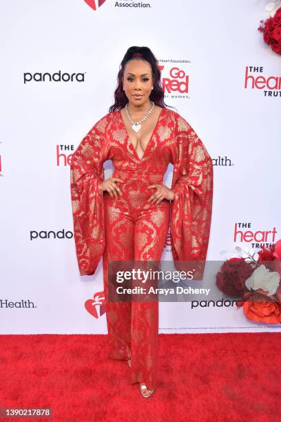 Vivica A. Fox attends the American Heart Association celebration for the 20th anniversary of the Red Dress Collection music experience at Avalon...