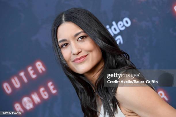 Julia Jones attends the Los Angeles Premiere of Prime Video's Western "Outer Range" at Harmony Gold on April 07, 2022 in Los Angeles, California.