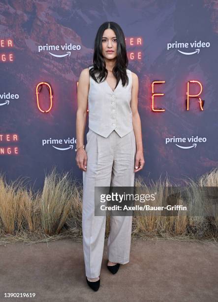 Julia Jones attends the Los Angeles Premiere of Prime Video's Western "Outer Range" at Harmony Gold on April 07, 2022 in Los Angeles, California.