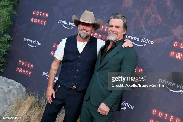 Brian Bowen Smith and Josh Brolin attend the Los Angeles Premiere of Prime Video's Western "Outer Range" at Harmony Gold on April 07, 2022 in Los...