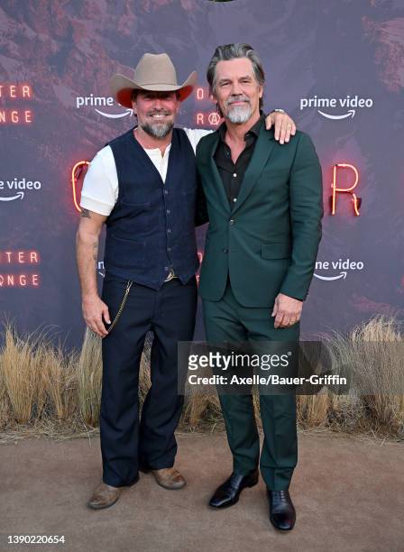 Brian Bowen Smith and Josh Brolin attend the Los Angeles Premiere of Prime Video's Western "Outer Range" at Harmony Gold on April 07, 2022 in Los...