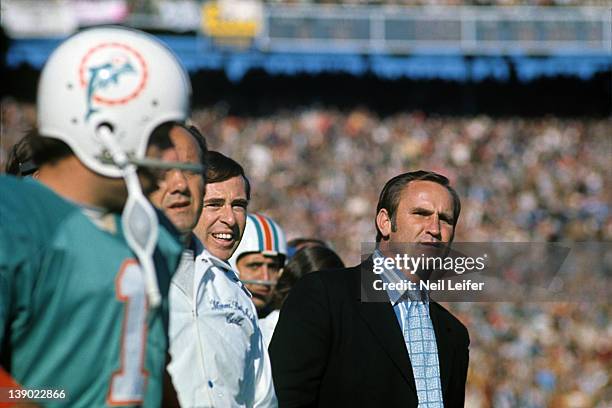 Super Bowl VI: Miami Dolphins head coach Don Shula on sidelines during game vs Dallas Cowboys at Tulane Stadium. New Orleans, LA 1/16/1972CREDIT:...