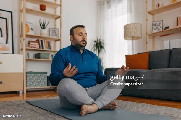 i like my mornings - overweight man stock pictures, royalty-free photos & images