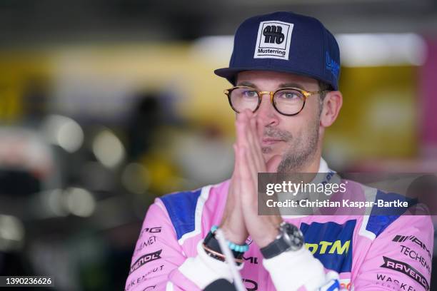 Maximilian Goetz of Germany and Mercedes-AMG Team Winward Racing reacts during DTM Tests at Hockenheimring on April 05, 2022 in Hockenheim, Germany.