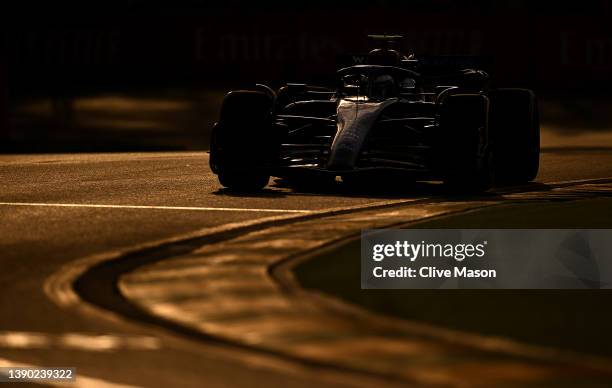 Nicholas Latifi of Canada driving the Williams FW44 Mercedes on track during practice ahead of the F1 Grand Prix of Australia at Melbourne Grand Prix...