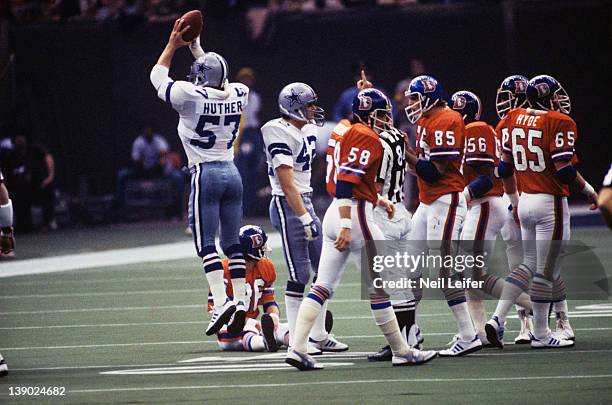 Super Bowl XII: Dallas Cowboys Bruce Huther victorious during game vs Denver Broncos at Louisiana Superdome.New Orleans, LA 1/15/1978CREDIT: Neil...