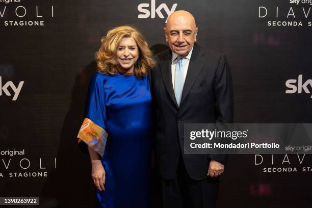 Matilde Bernabei, president of the production company Lux Vide and Adriano Galliani, CEO of AC Monza, on the red carpet for the premiere of the...