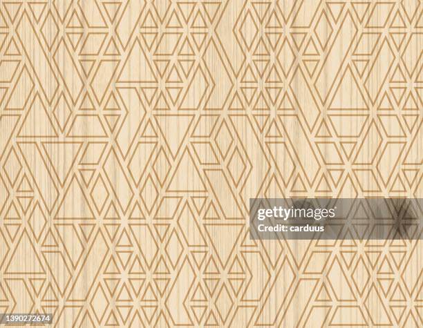seamless wood textured geometric pattern - plastic surface background stock illustrations