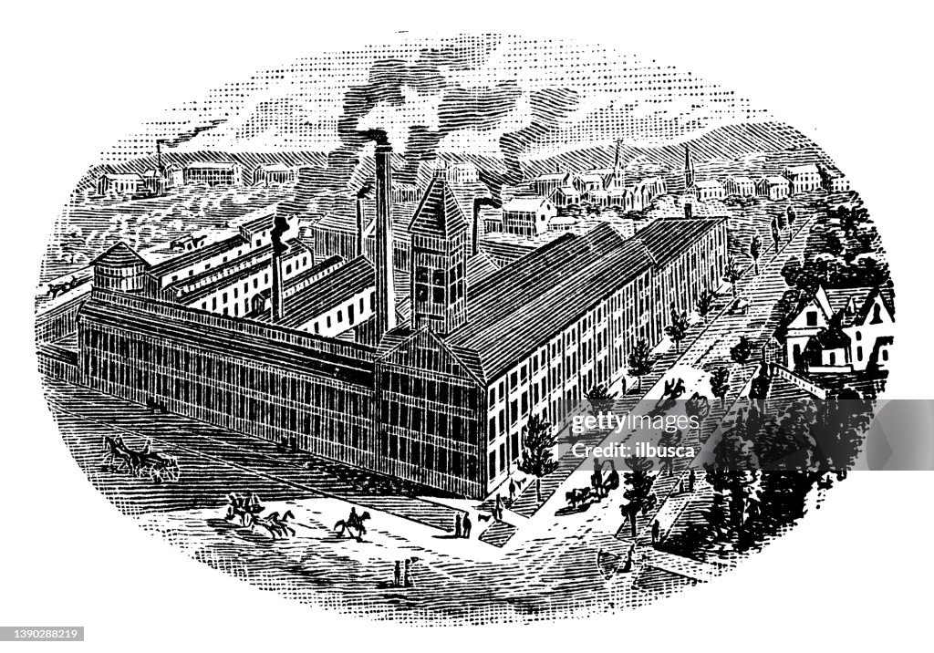 Antique illustration of USA, New York landmarks and companies: Syracuse, Whitman and Barnes Co.