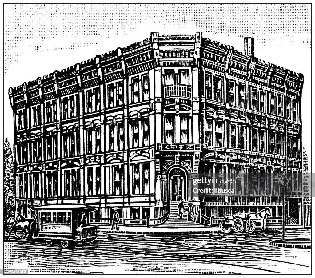 Antique illustration of USA, Ohio landmarks and companies: Springfield, Mast Crowell and Kirkpatrick