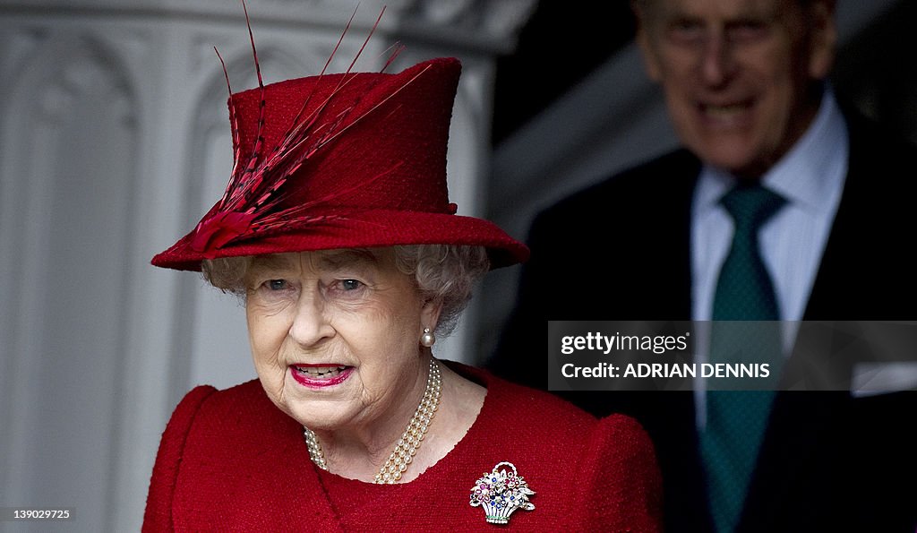 Britain's Queen Elizabeth II (L) and Pri