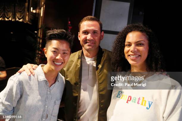 Kristen Kish, Ryan Zimmerman and Alysha Clark appear on stage during the Capital Food Fight 2022 at The Anthem on April 07, 2022 in Washington, DC.