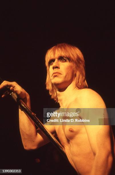 Iggy Pop performs at the Academy of Music in New York, December 31, 1973