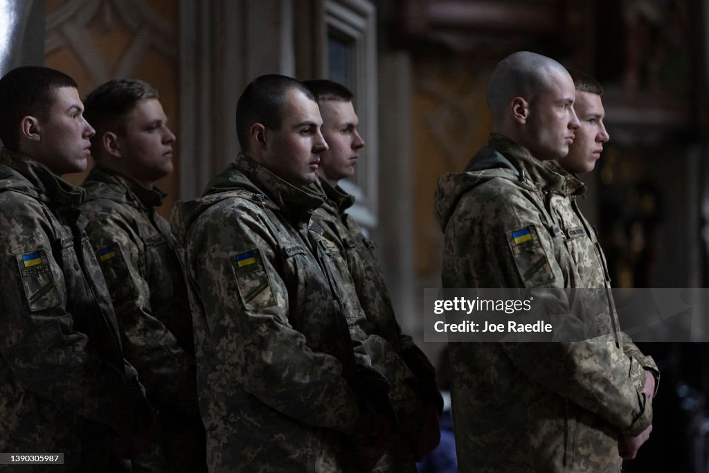 Funeral Held For Ukrainian Serviceman As Losses Mount In Monthlong War