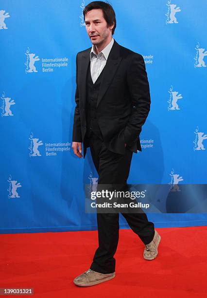 Keanu Reeves attends the "Side By Side" Premiere during day seven of the 62nd Berlin International Film Festival at the Haus der Berliner Festspiele...