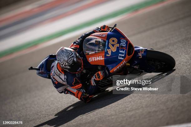 Moto2 rider Aron Canet of Spain and Flexbox HP40 ride during the free practice session of the MotoGP of USA at the Circuit Of The Americas on April...