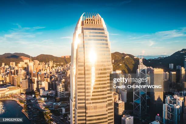 two international finance centre, the tallest building in hong kong island. - hong kong island bildbanksfoton och bilder