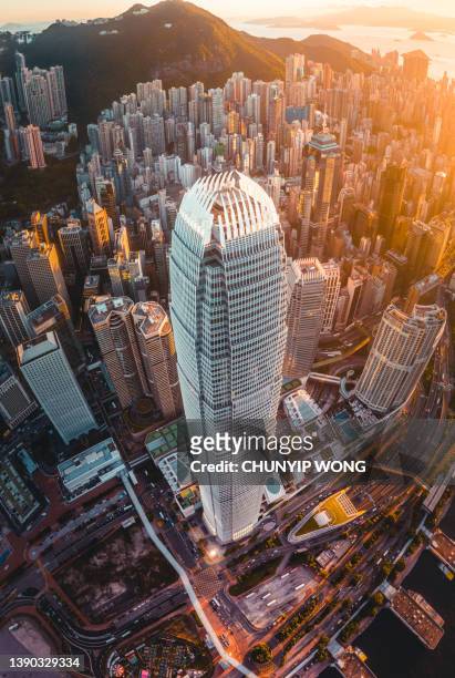 two international finance centre, the tallest building in hong kong island. - ifc centre stock pictures, royalty-free photos & images