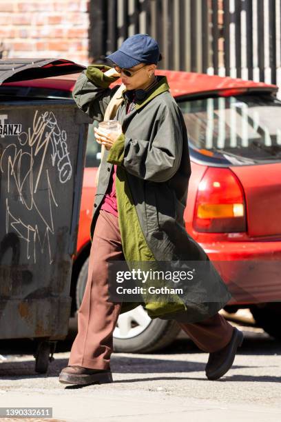 Zoe Kravitz is seen in NoHo on April 08, 2022 in New York City.