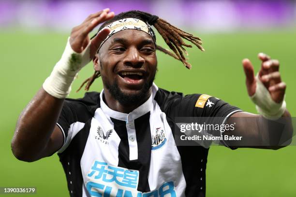 Allan Saint-Maximin of Newcastle United reacts during the Premier League match between Newcastle United and Wolverhampton Wanderers at St. James Park...