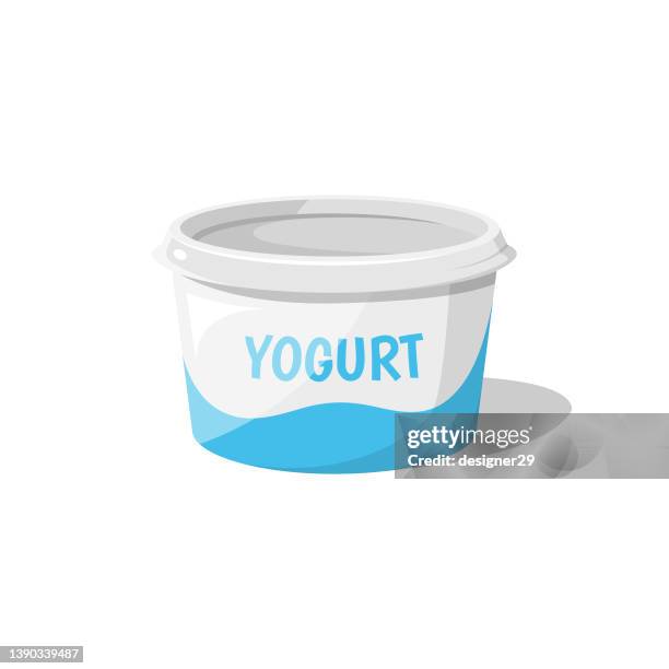 illustrations, cliparts, dessins animés et icônes de icône de yaourt flat design. - yaourt