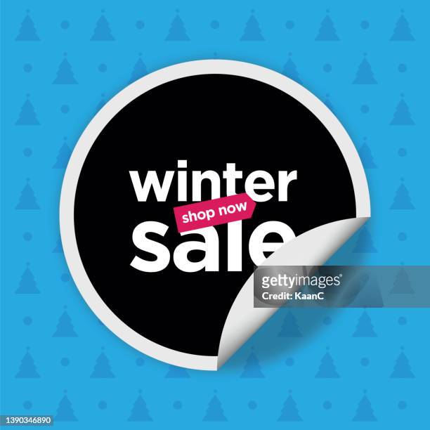 winter sale abstract sticker template design. sale banner.  vector illustration. stock illustration - winter sale stock illustrations