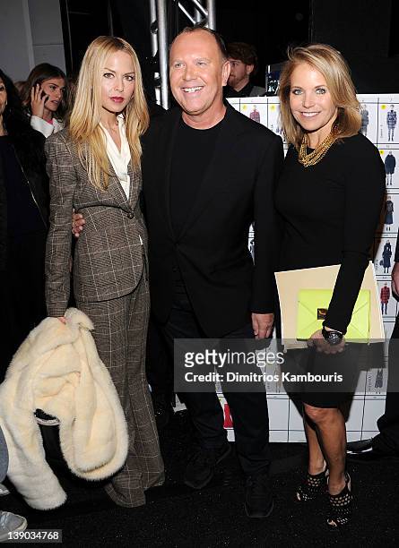 Stylist Rachel Zoe, designer Michael Kors and journalist Katie Couric pose backstage at the Michael Kors Fall 2012 fashion show during Mercedes-Benz...