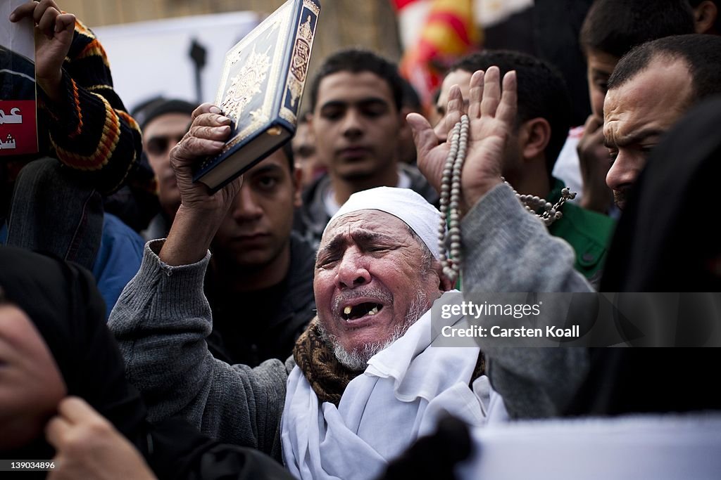Protesters In Cairo Commemorate Fottball Stadium Victims