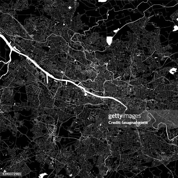 ilustraciones, imágenes clip art, dibujos animados e iconos de stock de glasgow, escocia mapa vectorial - clyde river