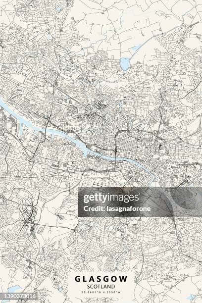 bildbanksillustrationer, clip art samt tecknat material och ikoner med glasgow, scotland vector map - glasgow