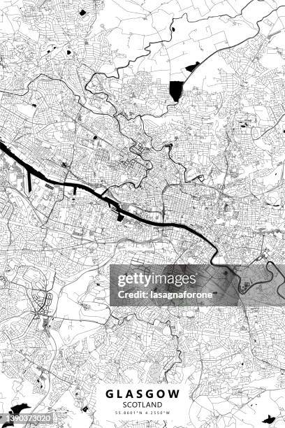 glasgow, scotland vector map - glasgow stock illustrations