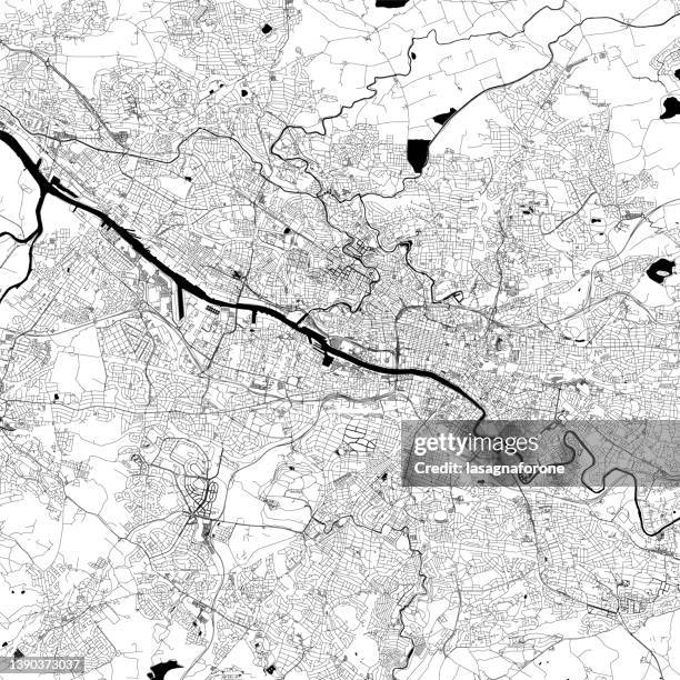 illustrations, cliparts, dessins animés et icônes de glasgow, écosse carte vectorielle - glasgow